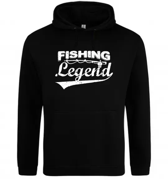 Чоловіча толстовка (худі) Fishing legend Чорний фото