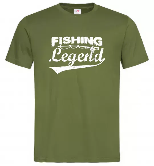 Мужская футболка Fishing legend Оливковый фото