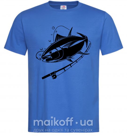 Мужская футболка Рыба на крючке Ярко-синий фото