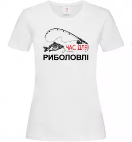 Жіноча футболка Енциклопедія рибалки Білий фото Жіноча футболка Енциклопедія рибалки Білий фото