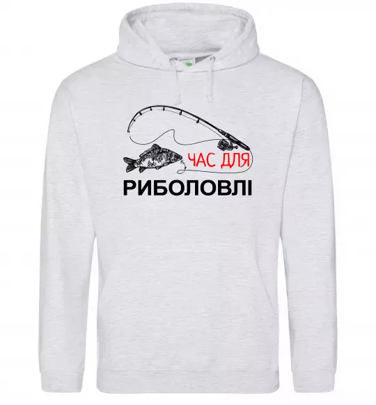 Жіноча толстовка (худі) Час для риболовлі Сірий меланж фото