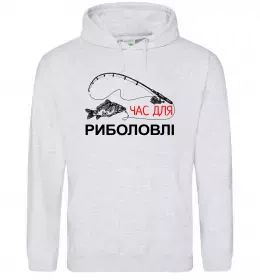 Жіноча толстовка (худі) Час для риболовлі Сірий меланж фото