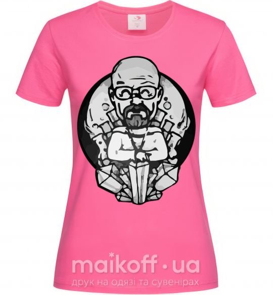 Жіноча футболка Зарисовка Волтер Вайт Яскраво-рожевий фото
