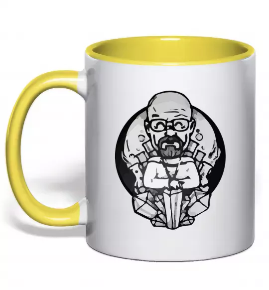 Чашка с цветной ручкой Волтер Вайт Солнечно желтый фото