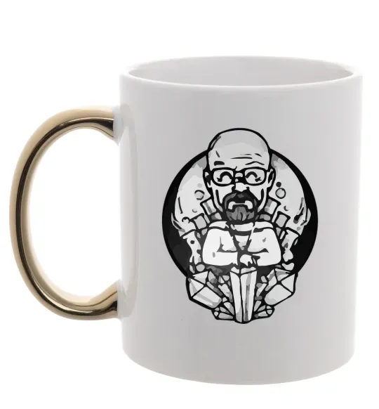 Чашка с цветной ручкой Волтер Вайт Золото фото