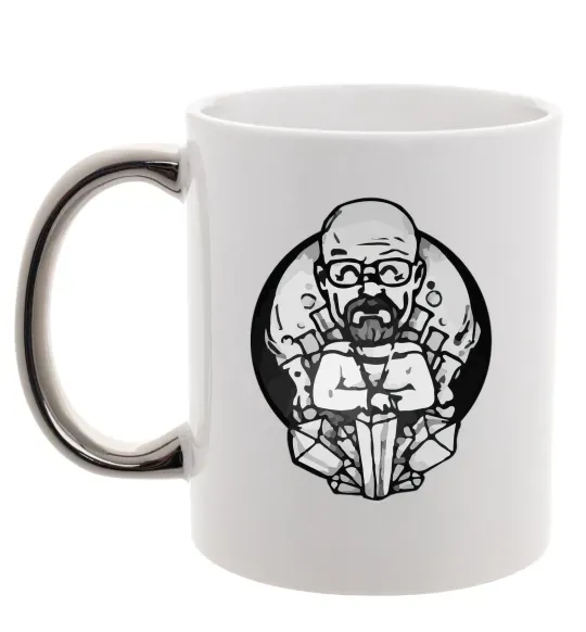 Чашка с цветной ручкой Волтер Вайт Серебро фото