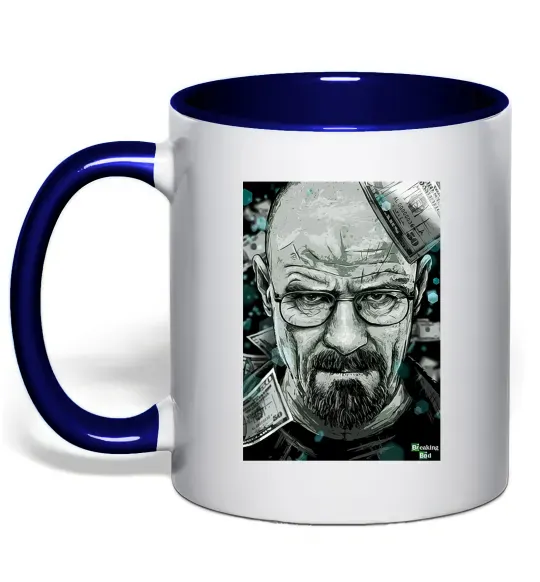 Чашка з кольоровою ручкою Heisenberg Глибокий темно-синій фото