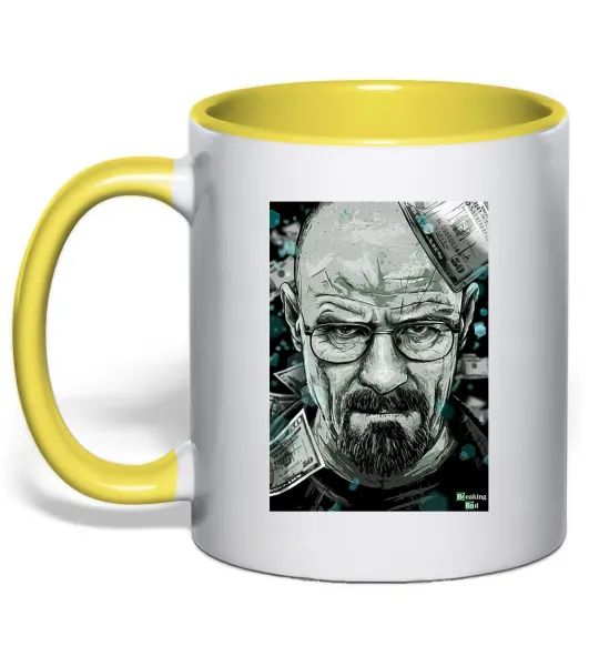 Чашка с цветной ручкой Heisenberg Лимонный фото