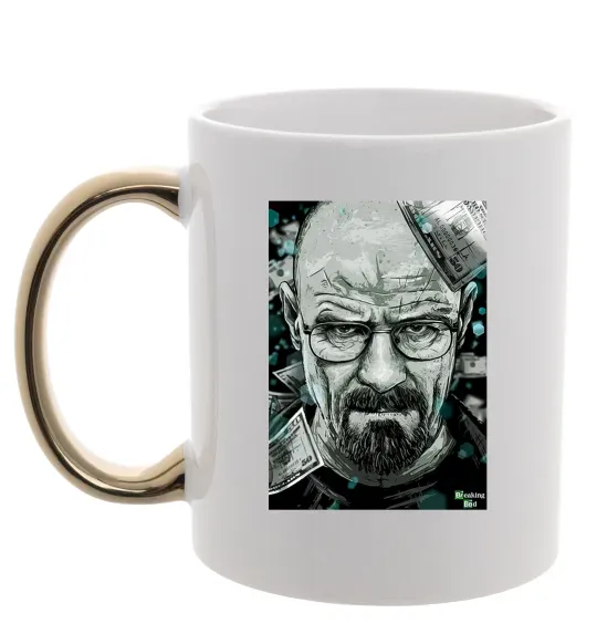 Чашка з кольоровою ручкою Heisenberg Золото фото