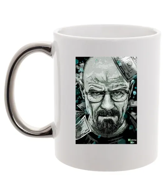 Чашка з кольоровою ручкою Heisenberg Срібло фото