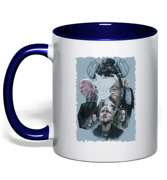 Чашка с цветной ручкой BR BA art Глубокий темно-синий фото