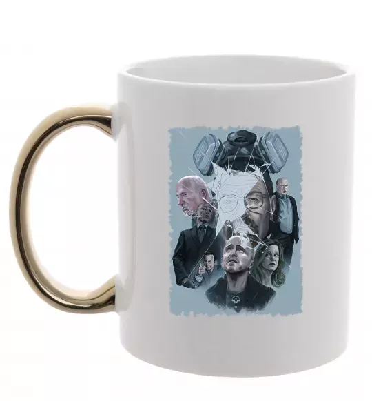 Чашка с цветной ручкой BR BA art Золото фото