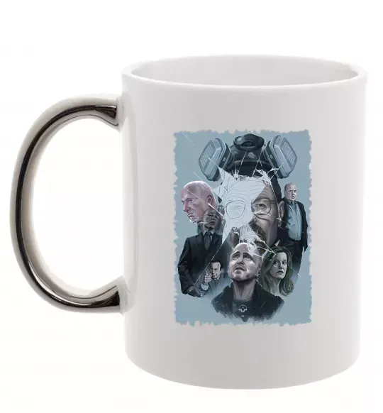 Чашка с цветной ручкой BR BA art Серебро фото