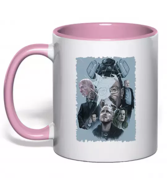 Чашка с цветной ручкой BR BA art Нежно розовый фото