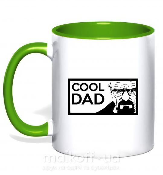 Чашка з кольоровою ручкою Cool DAD Зелений фото