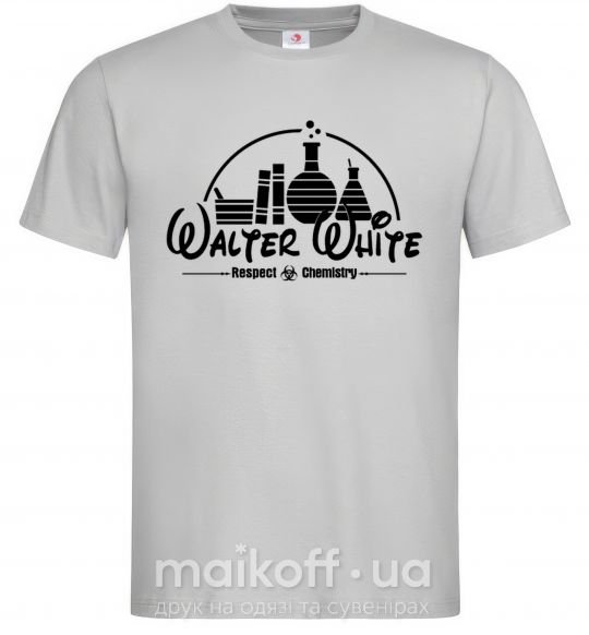 Мужская футболка Walter White respect Chemistry Серый фото