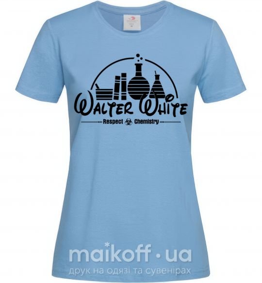 Жіноча футболка Walter White respect Chemistry Блакитний фото