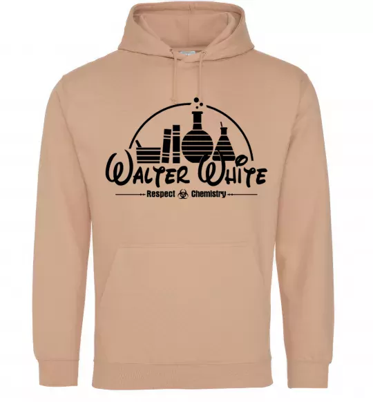 Мужская толстовка (худи) Walter White respect Chemistry Песочный фото
