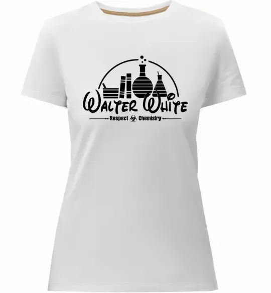 Женская премиум футболка Walter White respect Chemistry Белый фото