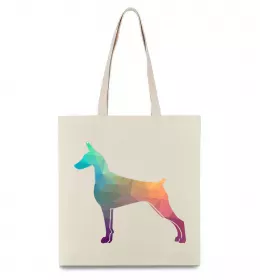 Эко-сумка Doberman art Бежевый фото Эко-сумка Doberman art Бежевый фото