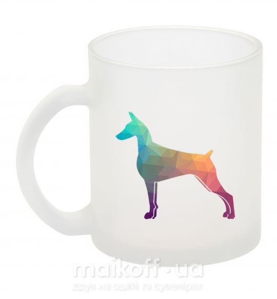 Чашка стеклянная Цветной доберман Фроузен фото