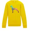 Детский Свитшот Кольоровий доберман Солнечно желтый фото