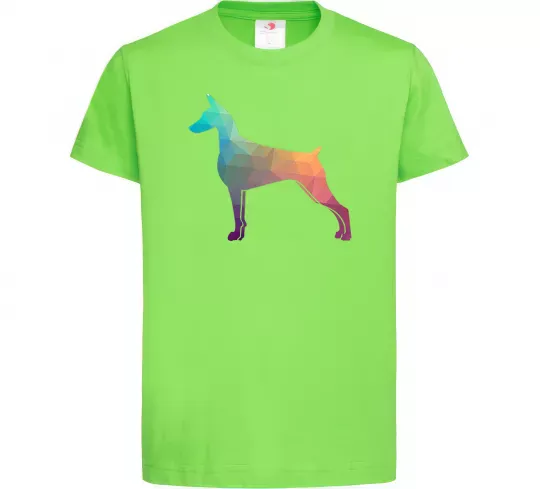 Детская футболка Кольоровий доберман Лаймовый фото