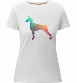 Женская премиум футболка Doberman art Белый фото