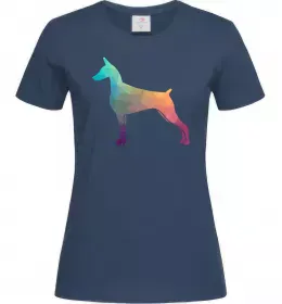 Жіноча футболка Доберман показує язик Білий фото Жіноча футболка Доберман показує язик Білий фото