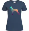 Женская футболка Кольоровий доберман Темно-синий фото
