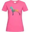 Женская футболка Кольоровий доберман Ярко-розовый фото