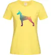 Женская футболка Кольоровий доберман Лимонный фото