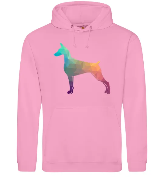 Жіноча толстовка (худі) Кольоровий доберман Рожевий фото