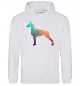 Женская толстовка (худи) Blackrcolor doberman Серый меланж фото