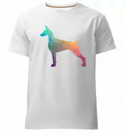 Мужская премиум футболка Blackrcolor doberman Белый фото