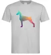Мужская футболка Кольоровий доберман Серый фото