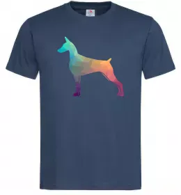 Мужская футболка Кольоровий доберман Темно-синий фото