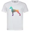 Мужская футболка Кольоровий доберман Белый фото