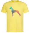 Мужская футболка Кольоровий доберман Лимонный фото