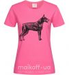 Женская футболка Doberman sketch Ярко-розовый фото