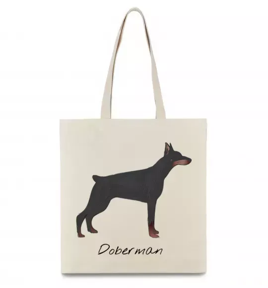 Эко-сумка Doberman drawing Бежевый фото