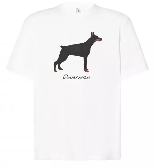 Футболка Оверсайз Doberman drawing Белый фото