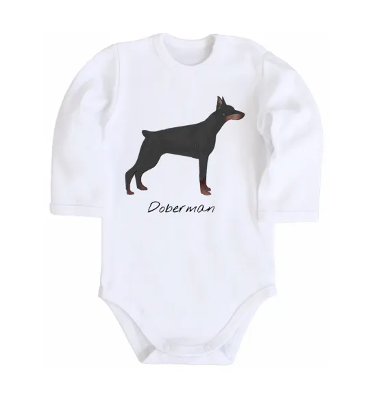 Детский боди Doberman drawing Белый фото
