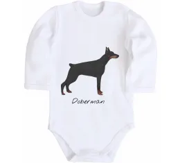 Дитячий бодік Doberman standing Білий фото