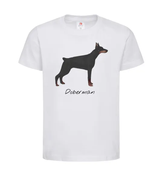 Дитяча футболка Doberman drawing Білий фото