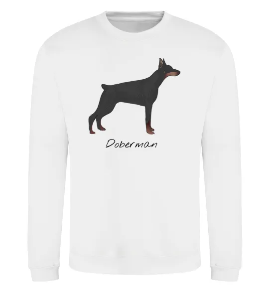 Світшот Doberman drawing Білий фото