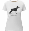 Женская премиум футболка Doberman drawing Белый фото
