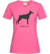 Женская футболка Doberman drawing Ярко-розовый фото