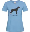 Женская футболка Doberman drawing Голубой фото