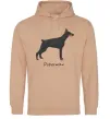 Мужская толстовка (худи) Doberman drawing Песочный фото